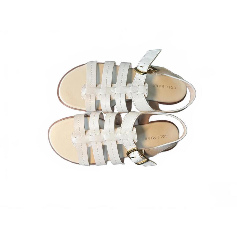 New Cole Haan Women's White Leather Sandals, Size 7.5